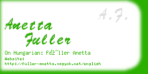 anetta fuller business card
